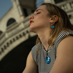 Collana e orecchini in vetro di Murano