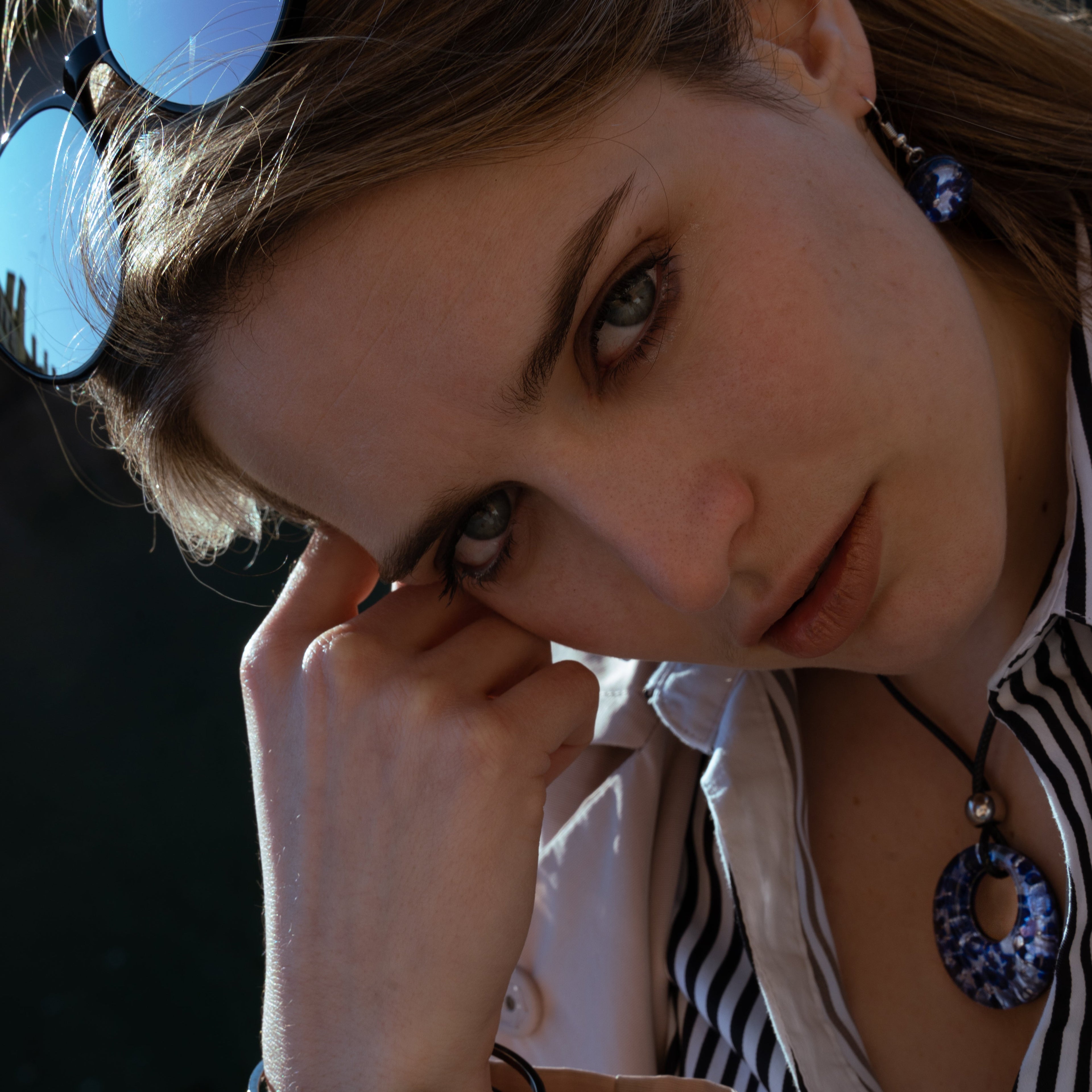 Collana e orecchini in vetro di Murano