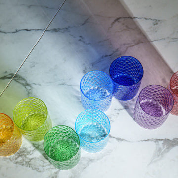 Set di 8 bicchieri multicolore in vetro di Murano
