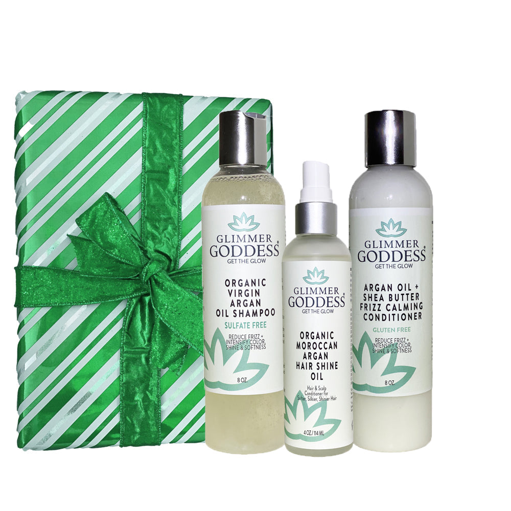 Organic Argan Oil - Shampoo + Conditioner + Hair Shine Spray
