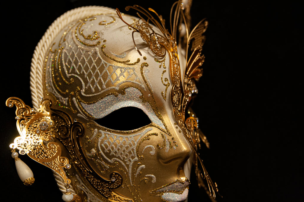 Maschera originale Veneziana in cartapesta e metallo