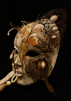 Maschera originale Veneziana in cartapesta e metallo